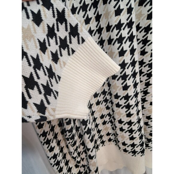 Shaquille O’Neal Size 4XL Off White, Black and Beige Houndstooth Sweater Mens - Picture 5 of 10